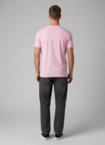 Comfort Fit Round Neck Pink T-Shirt for Men - Image 3