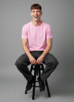 Comfort Fit Round Neck Pink T-Shirt for Men - Image 5