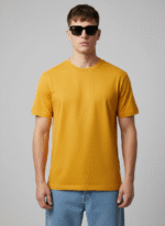 Comfort Fit Round Neck Mustard T-Shirt for Men - Image 2