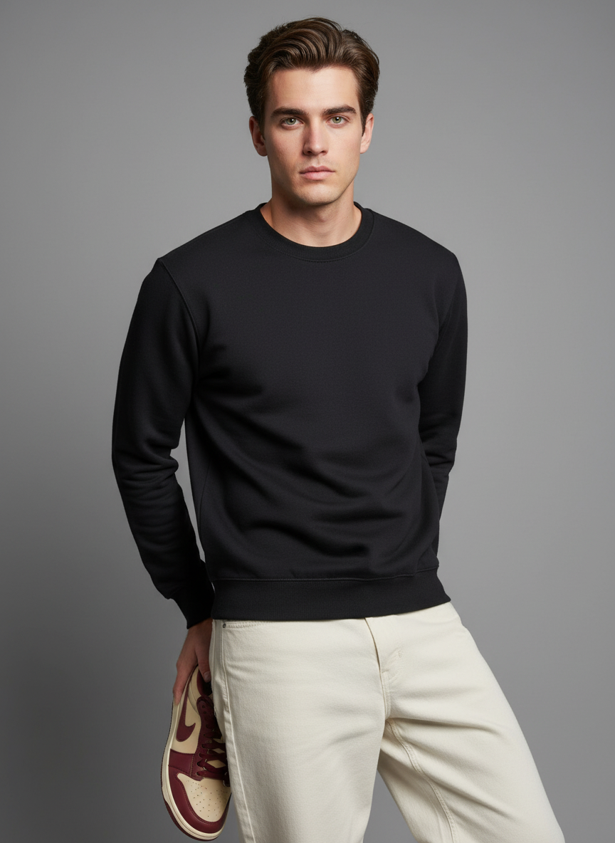 virtual-photoshoot-1 - 2025-11-19T224837.531 Clothbyte Style Premium Black Sweatshirt - Image 1