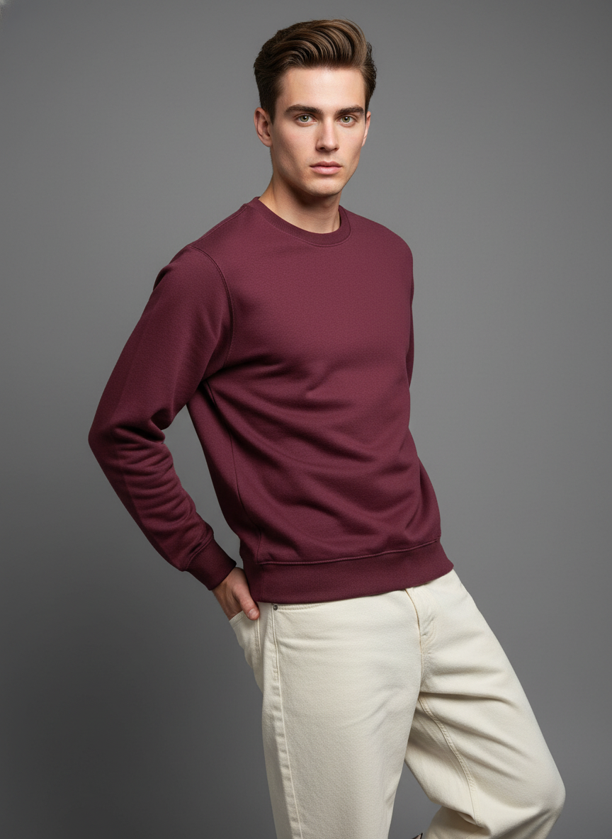 virtual-photoshoot-1 - 2025-11-19T225839.970 Clothbyte Style Premium Maroon Sweatshirt - Image 1