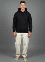 Cotton Fleece Black Hoodie | Soft, Breathable & Warm Winter Outfit - Image 2