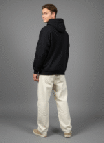 Cotton Fleece Black Hoodie | Soft, Breathable & Warm Winter Outfit - Image 4