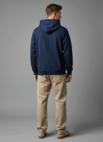 Cotton Fleece Navy Hoodie | Soft, Breathable & Warm Winter Outfit - Image 4