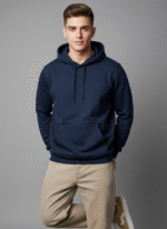 Cotton Fleece Navy Hoodie | Soft, Breathable & Warm Winter Outfit - Image 6