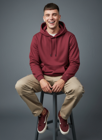 Cotton Fleece Wine Hoodie | Soft, Breathable & Warm Winter Outfit