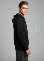 Cotton Fleece Black Zip Hoodie | Soft, Breathable & Warm Winter Outfit - Image 5
