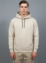 Cotton Fleece Beige Hoodie | Soft, Breathable & Warm Winter Outfit - Image 2
