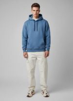 Cotton Fleece Sky Blue Hoodie | Soft, Breathable & Warm Winter Outfit - Image 2