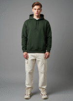 Cotton Fleece Olive Hoodie | Soft, Breathable & Warm Winter Outfit - Image 2