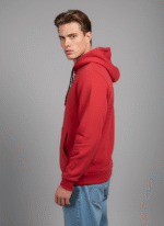 Cotton Fleece Red Hoodie | Soft, Breathable & Warm Winter Outfit - Image 4