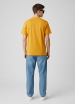 Comfort Fit Round Neck Mustard T-Shirt for Men - Image 3