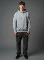 Cotton Fleece Grey Hoodie | Soft, Breathable & Warm Winter Outfit - Image 2