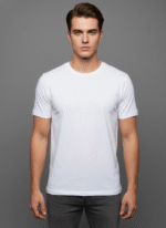Comfort Fit Round Neck White T-Shirt for Men - Image 2