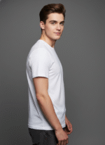 Comfort Fit Round Neck White T-Shirt for Men - Image 4