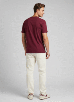 Comfort Fit Round Neck Maroon T-Shirt for Men - Image 3