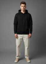 Cotton Fleece Black Hoodie | Soft, Breathable & Warm Winter Outfit - Image 3
