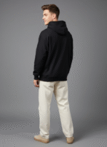 Cotton Fleece Black Hoodie | Soft, Breathable & Warm Winter Outfit - Image 5