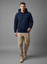 Cotton Fleece Navy Hoodie | Soft, Breathable & Warm Winter Outfit - Image 3