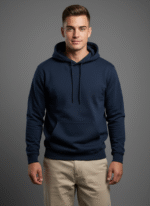 Cotton Fleece Navy Hoodie | Soft, Breathable & Warm Winter Outfit - Image 2