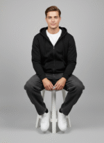 Cotton Fleece Black Zip Hoodie | Soft, Breathable & Warm Winter Outfit - Image 6