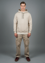 Cotton Fleece Beige Hoodie | Soft, Breathable & Warm Winter Outfit - Image 3