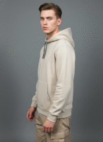 Cotton Fleece Beige Hoodie | Soft, Breathable & Warm Winter Outfit - Image 5