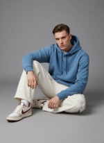 Cotton Fleece Sky Blue Hoodie | Soft, Breathable & Warm Winter Outfit