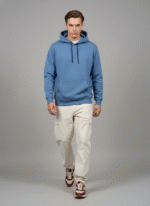 Cotton Fleece Sky Blue Hoodie | Soft, Breathable & Warm Winter Outfit - Image 7