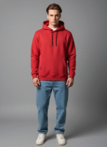 Cotton Fleece Red Hoodie | Soft, Breathable & Warm Winter Outfit - Image 2