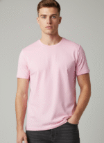 Comfort Fit Round Neck Pink T-Shirt for Men - Image 2