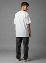 Oversized Round Neck White T shirt - Image 3