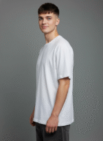 Oversized Round Neck White T shirt - Image 4