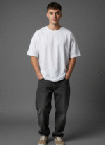 Oversized Round Neck White T shirt - Image 6
