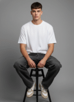 Oversized Round Neck White T shirt - Image 5