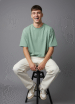 Oversized Round Neck Sage Green T shirt - Image 5