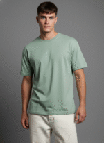 Oversized Round Neck Sage Green T shirt - Image 4