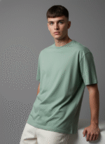 Oversized Round Neck Sage Green T shirt
