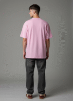 Premium Oversized Round Neck Pink T shirt - Image 4
