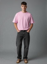 Premium Oversized Round Neck Pink T shirt - Image 6