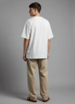 Oversized Round Neck Off-White T shirt - Image 4