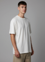 Oversized Round Neck Off-White T shirt - Image 2