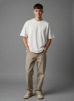 Oversized Round Neck Off-White T shirt - Image 7
