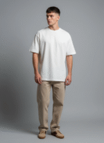 Premium Oversized Round Neck Off-White T shirt - Image 4
