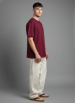Premium Oversized Round Neck Maroon T shirt - Image 5