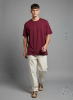 Premium Oversized Round Neck Maroon T shirt - Image 6