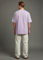 Oversized Round Neck Lavender T-shirt - Image 4