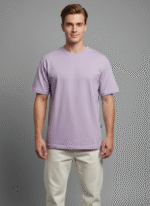 Oversized Round Neck Lavender T-shirt - Image 3