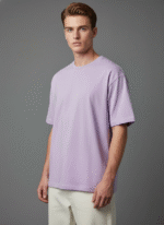 Oversized Round Neck Lavender T-shirt - Image 6