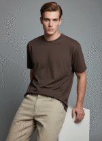 Oversized Round Neck  Dark Brown T-shirt